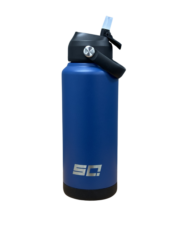 Storm Blue Drink Bottle with Cold Drink Lid (32oz/1L) + FREE BASE