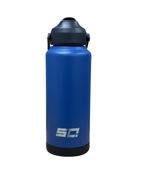 Storm Blue Drink Bottle with Cold Drink Lid (32oz/1L) + FREE BASE