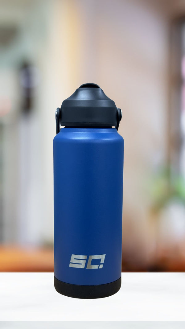 Storm Blue Drink Bottle with Cold Drink Lid (32oz/1L) + FREE BASE